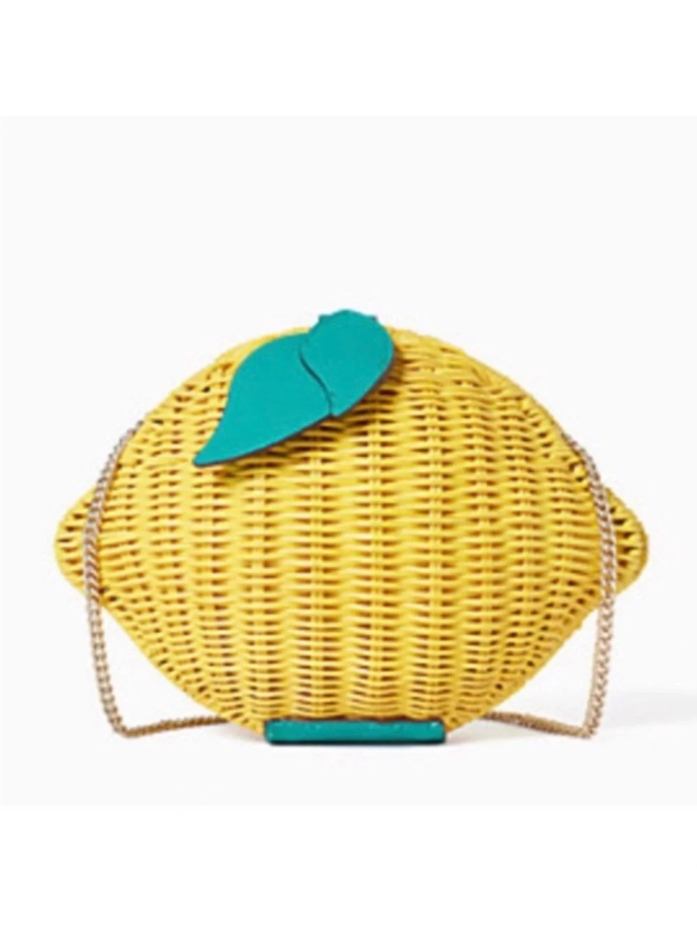 Kate Spade Picnic Perfect Lemon Crossbody Wicker & Leather Bag Yellow NEW